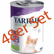 48er-Set Bio Bröckchen Huhn und Truthahn 405g Katze Nassfutter Yarrah