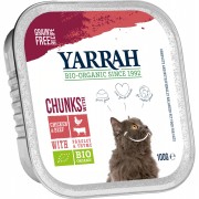 Bio Bröckchen Getreidfrei mit Huhn und Rind 100g Katze Nassfutter Yarrah