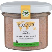 Bio Huhn Dinkel & Zucchini 100g Hund Nassfutter Biopur